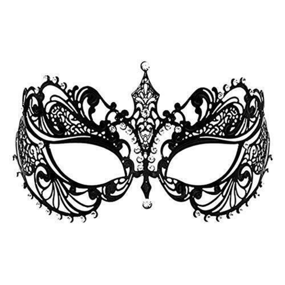 3305 Laser Cut Metal Venetian Halloween Mardi Gras Party Mask Black 2